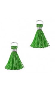 Mini Quaste 2cm - Silver-jungle green